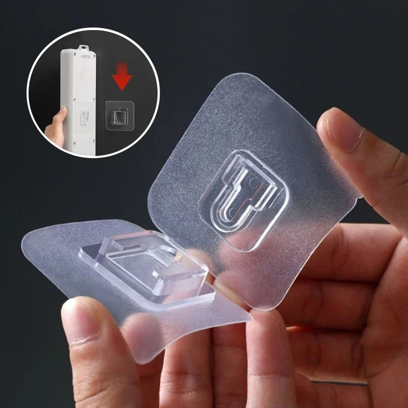 10-200 Double-Sided Hooks Strong Adhesive Transparent Traceless Wall Hook for Kitchen Bedroom Storage Holder Plug Socket Hanger