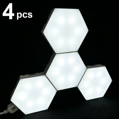 Touch Hexagon Panel Lights DIY Assembleable Honeycomb Night Light for Game Room Home Bedroom Decoration Christmas Birthday Gift