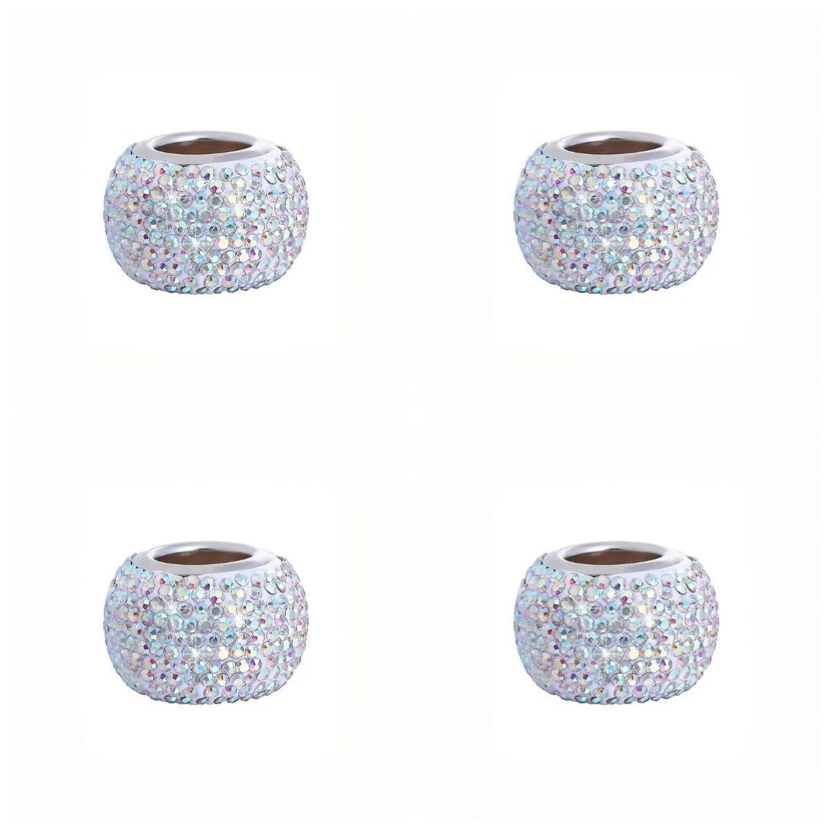 Universal Crystal Rhinestone Car Seat Headrest Ring Collars Decor Charms Diamond Bling Car Interior Accessories For Women Girls