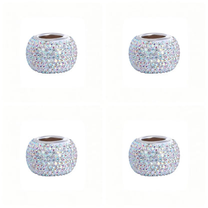 Universal Crystal Rhinestone Car Seat Headrest Ring Collars Decor Charms Diamond Bling Car Interior Accessories For Women Girls