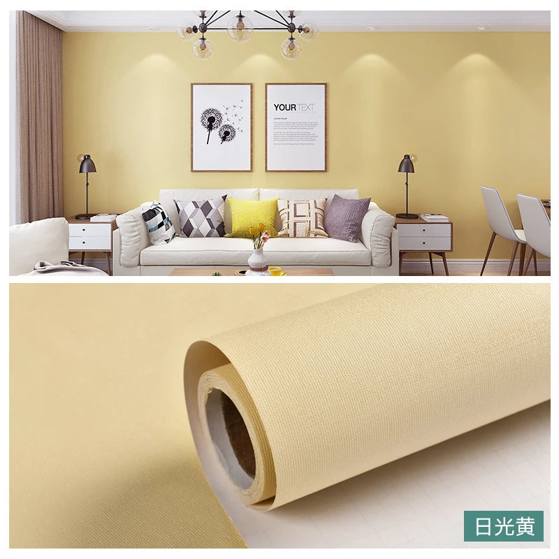 Macaron DIY Solid Color Stickers Self-adhesive Thickened Waterproof PVC Bedroom Dormitory Wardrobe Wall Renovation Wallpaper