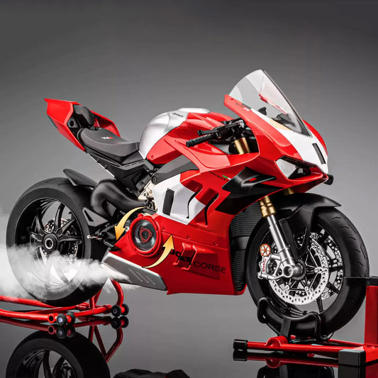 Ducati V4R Motorcycle Model Can Be Started by Igniting the Boy's Gift Alloy Motorcycle Figure Ornament Toy Car