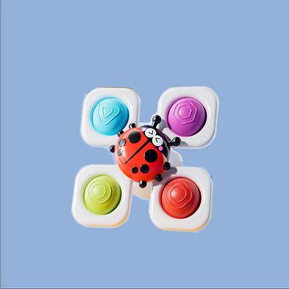 Suction Cup Spinning Cartoon Animal、Insects Spinner Toys Baby High Chair Window Gyro Stress Reliever Kids Bath Toys Gift