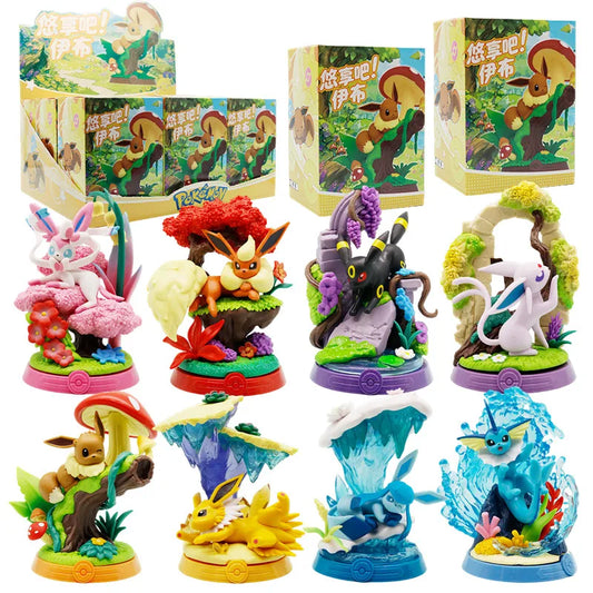 1/9Pcs Pokemon figure toy Eevee Sylveon Glaceon Leafeon Vaporeon Jolteon Umbreon action figure Desktop ornaments models