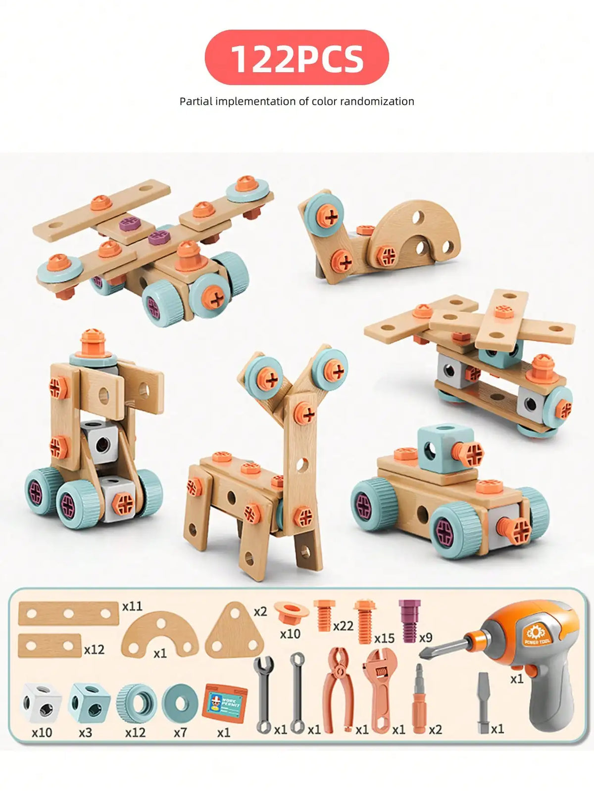 Kids Tool Set Toys DIY Nut Assembly Pretend Play Repair Construction Tool Kit for Toddlers Educational Toys Boys Girls Xmas Gift