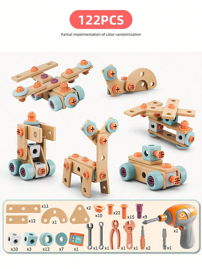 Kids Tool Set Toys DIY Nut Assembly Pretend Play Repair Construction Tool Kit for Toddlers Educational Toys Boys Girls Xmas Gift