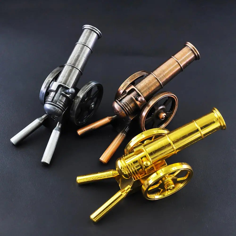 Mini Alloy Cannons Figurine Artillery Launcher Model Statue Sculpture Crafts Home Office Desktop Decor Ornament Birthday Gift