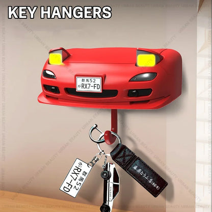 Auto Keychain Flashlight MX-5 RX-7 Car Key Holder Gift Wall Mounted Headlight Decor Creative Auto Decoration Key Rack