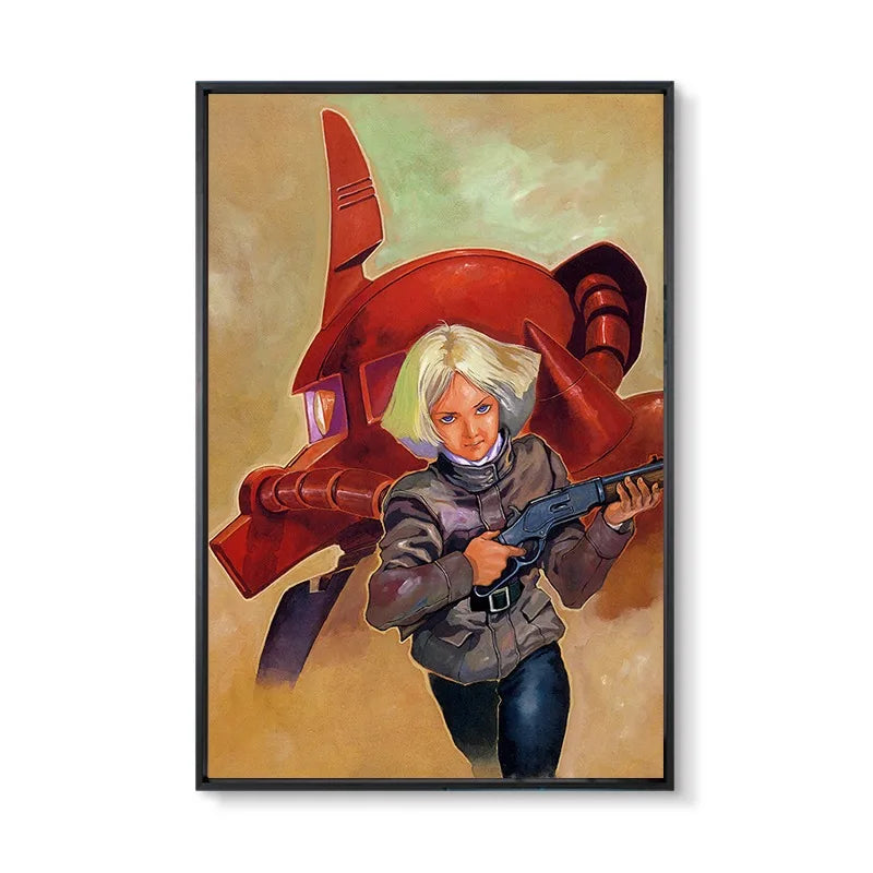 Gundam UC 0079 Frameless Canvas Print  Amuro RX-78 Poster Merchandise - Decorative Wall Art for Bedroom and Headboard
