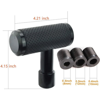 T Handle Shifter Car Knob Joystick Style Alloy Cover with Leather Gear Stick Lever Shift Fit Most Automatic Manual Transmissions