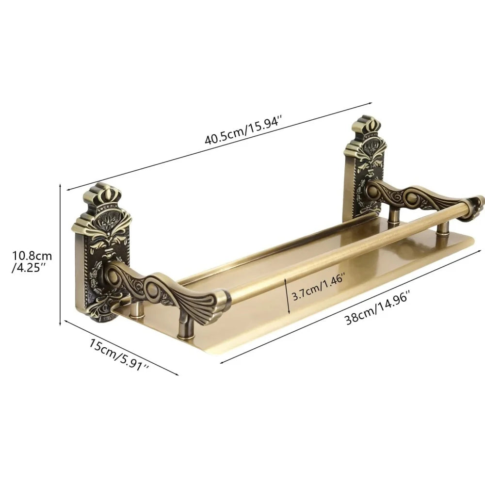 Bathroom Wall Shelves , Antique Bronze Shampoo Holder Bath Shelf Black Bathroom Hardware