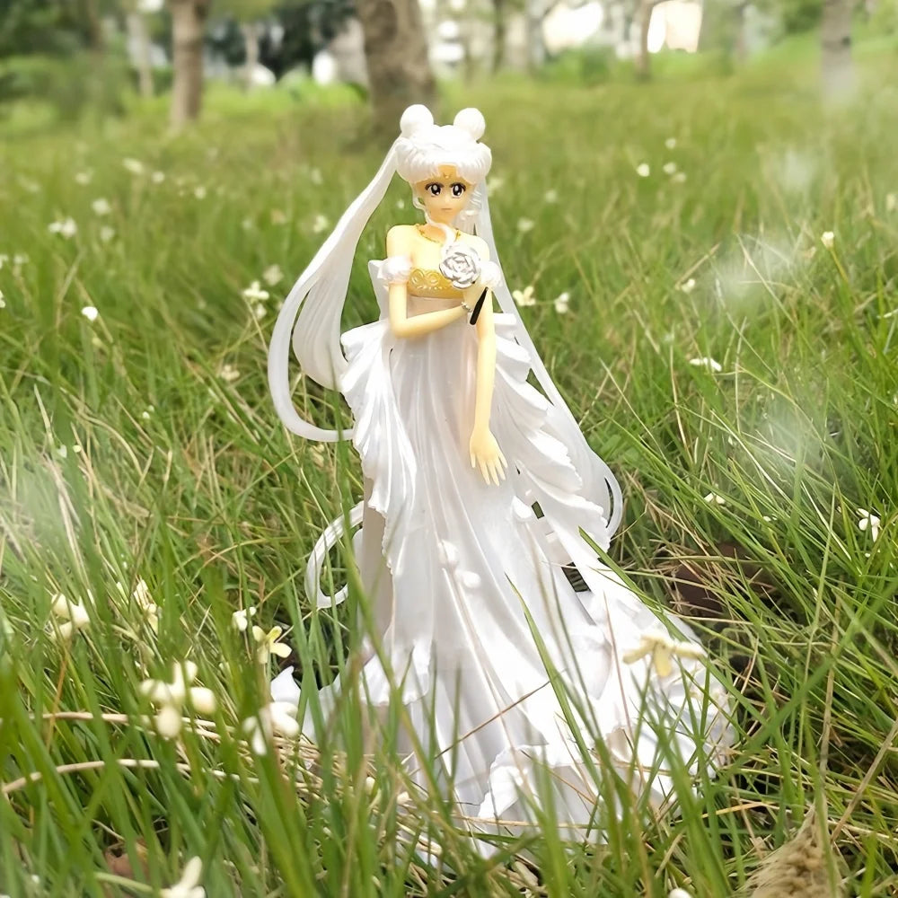 Hot Seated Wedding Dress Sailor Moon Tsukino Usagi 15cm PVC Anime Figure Decoration Collection Doll Action Model Toys for Gift