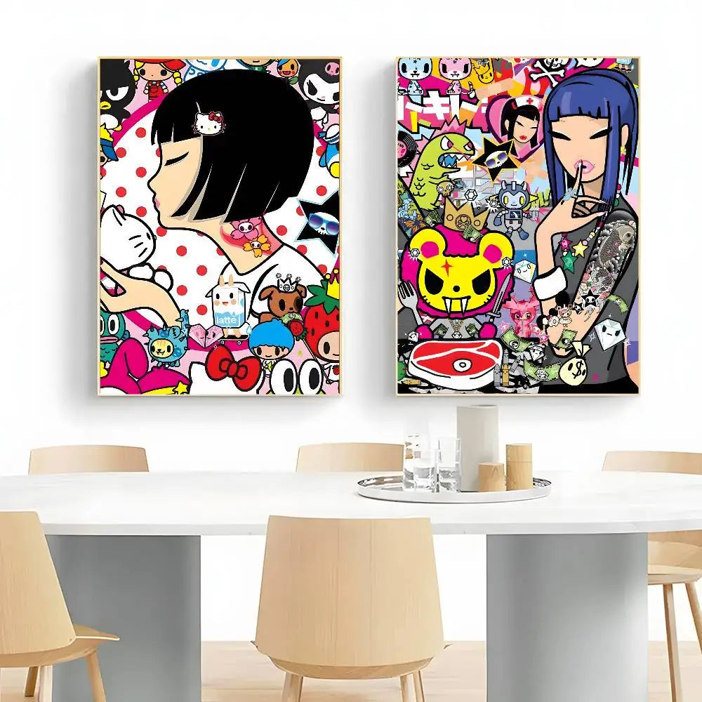 Kawaii T-Tokidoki Anime Poster HD art sticky wall waterproof home living room bedroom aesthetic decoration