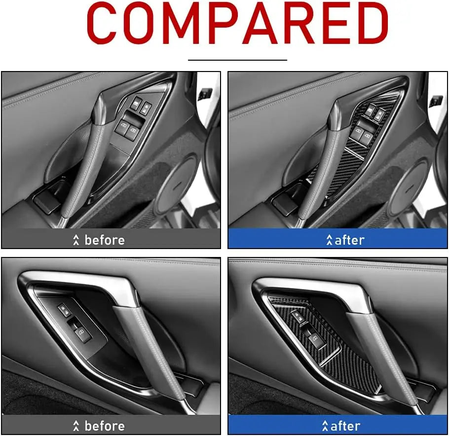 Carbon Fiber Trim  For Nissan GTR R35 2008-2016 Door Window Lifter Button Switch Control Panel Cover StickerCar Interior Styling