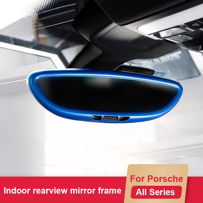 For Porsche Macan 2014-2017 Cayenne 2011-2017 Panamera 2013-2016 Car Indoor Rearview Mirror Decorative Frame Cover Sticker