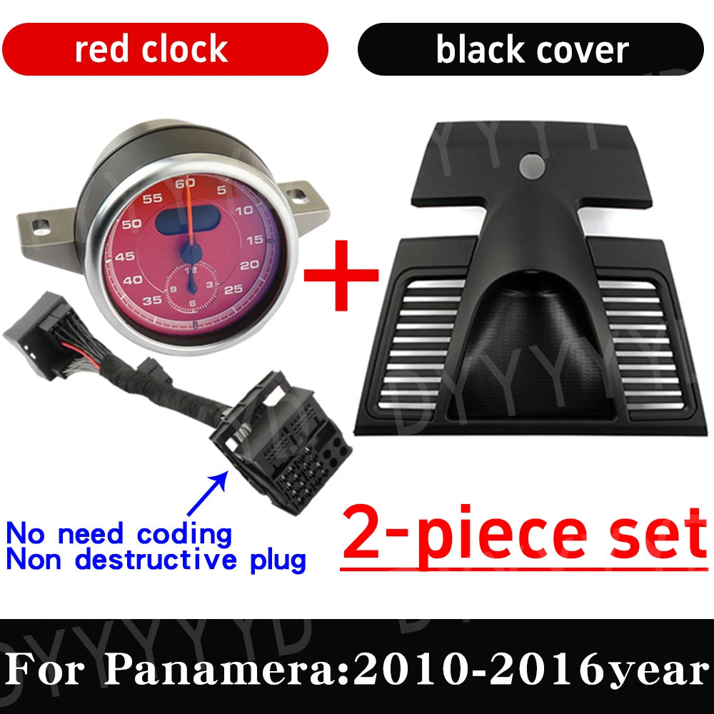 Car Stopwatch Chrono For Porsche Panamera 970 2010-2016 Stop Watch Clock Interior Dashboard Cover Compass Electronic Meter Clock