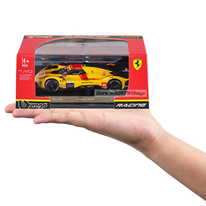 Bburago 1:43 296 GT3 racing Alloy die-casting car model toy WEC 24h Le Mans Hypercar 2025 Ferrari 499P No.83 Ye Yifei FIA WEC