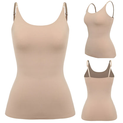 Women Tummy Control Shapewear Smooth Body Shaping Camisole Tank Tops Plus Size Slimming Underwear Seam-free Compression Shaper