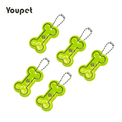 Fluorescent Green Night Reflective Pendant Cute Cat Paw Shaped Keychain Pendant Small Gift