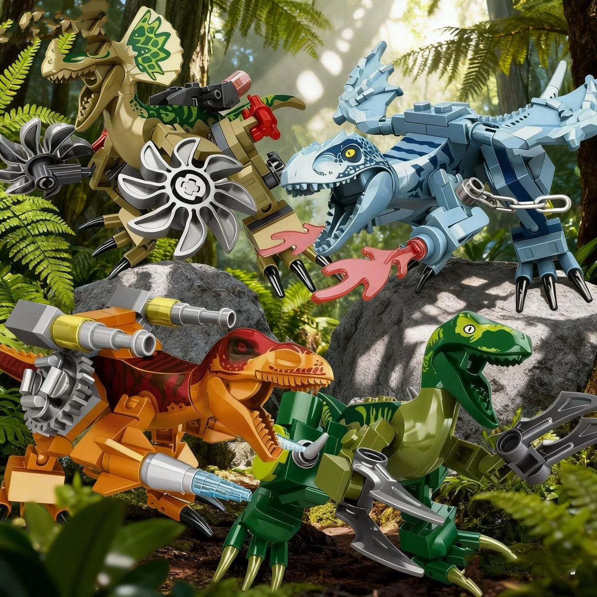 Tyrannosaurus Jurassic War Mecha Model Building Blocks City Dinosaur Robot Park Brick Figures Toys Children Boys Gift
