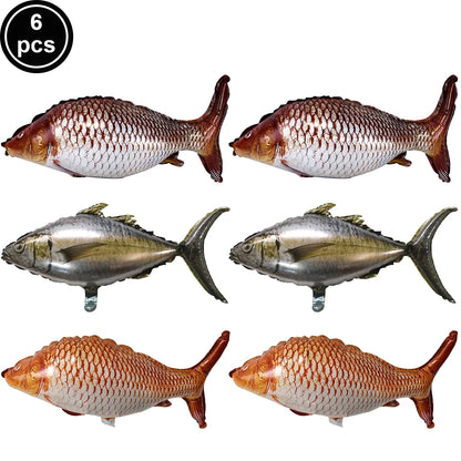 Fish Balloons Realistic Balloons Fishing Birthday Party Decor Cute Inflatable Fish Balloons for Fishing Theme Party Decorations