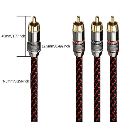 YYTCG 1 pair RCA audio cable 2 RCA to 2 RCA Interconnect Cables HIFI Stereo 4N OFC Male to Male For Amplifier DAC TV car audio