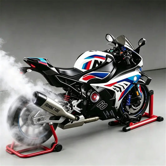 Key Start 1:9 M1000RR S1000RR Alloy Sports Motorcycle Diecast Track Racing Motorcycle Model Sound Light With Spray Kids Toy Gift