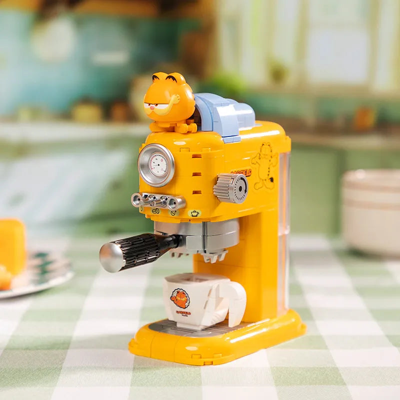 Pantasy Garfield Crystal Ball Series Fun Gashapon Machine Building Block Puzzle Model Desktop Ornament Children's Gift