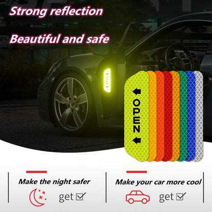 Reflective Car Accessories Door Sticker Safety Tape Inside Auto For Porsche Cayenne Mini F56 Ioniq 5 Ford Focus Mk4
