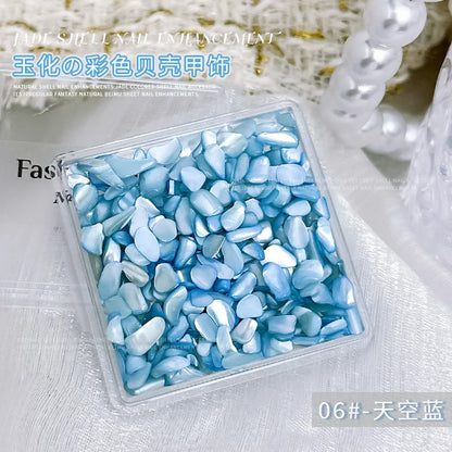 1 Box 3D Nail Art Decoration Material Shell Jade Stone Pearly Luster Irregular Nails Accessory Parts Manicure Decor Supplies