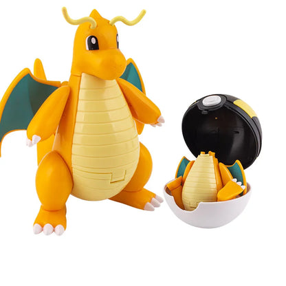 Pokemon Figure Dragonite Gengar Mew Snorlax Lapras Pokeball Elf Ball Deformation Toy Pikachu Monster Educational Doll Kids Gift