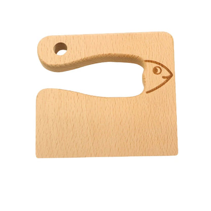 Kids Wooden Knife and Cutting Board Set Montessori Pretend Play Kitchen Toy Food Cutting Tool Educational Gift for Children