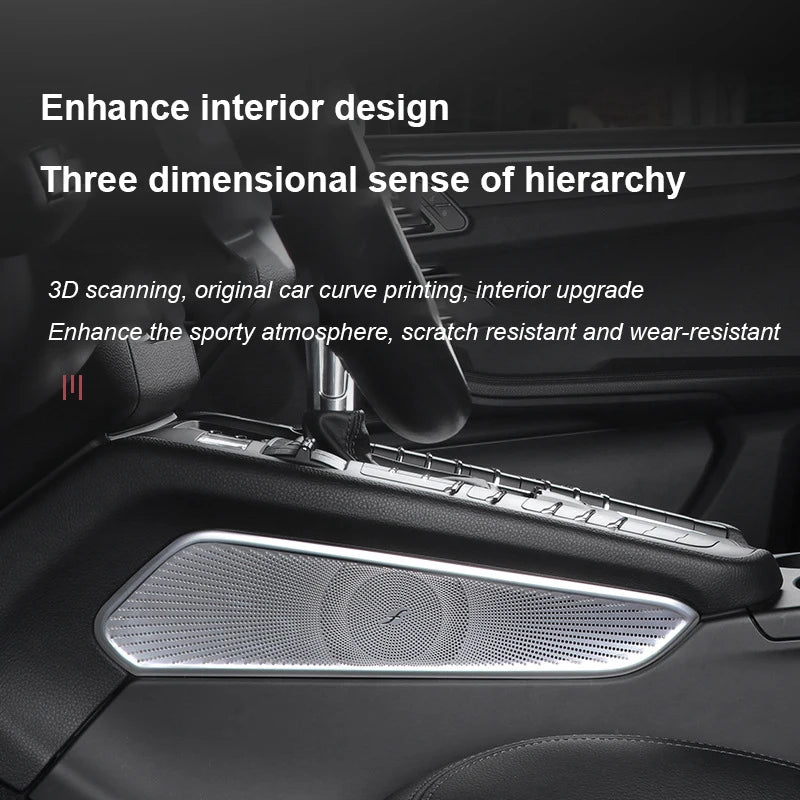 Fit For Porsche Macan 2014-2023 Car Center Control Speaker Audio Sound Loudspeaker Decoration Panel Cover Trim Silver Interior ﻿