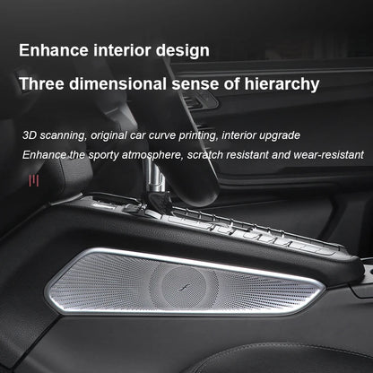 Fit For Porsche Macan 2014-2023 Car Center Control Speaker Audio Sound Loudspeaker Decoration Panel Cover Trim Silver Interior ﻿