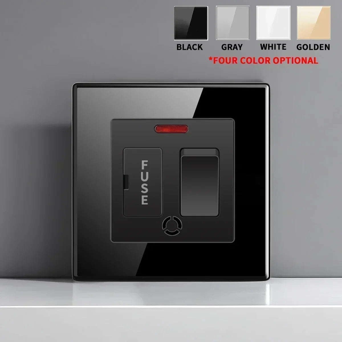 British French Standard Tempered Glass Switch Socket with Indicator Light Self-Reset 1 2 3 4 Gang Wall Panel Outlets 2usb Socket