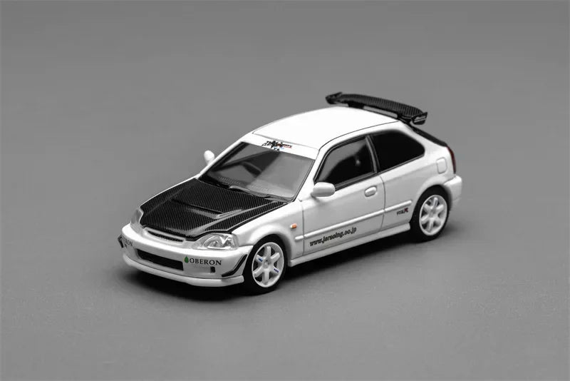 MOTORHELIX MH 1:64 EK9 JS Racing White Carbon TYPE R S2000 R34 Diecast Model Car