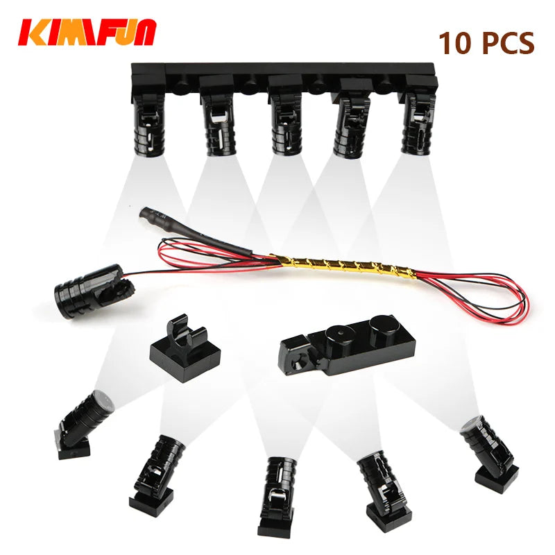 10pcs Terminal Led Searchlight MOC For Lego Light Table Lamp Multifunctional DIY Spotlight Black Building Block 1219