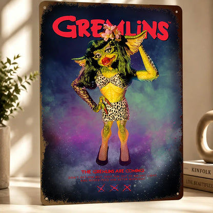 Gremlins Aluminum Posters Customized Metal Tin Sign Vintage Premium Dramatic Screen Scene Wall Art For Film Fans And Theaters