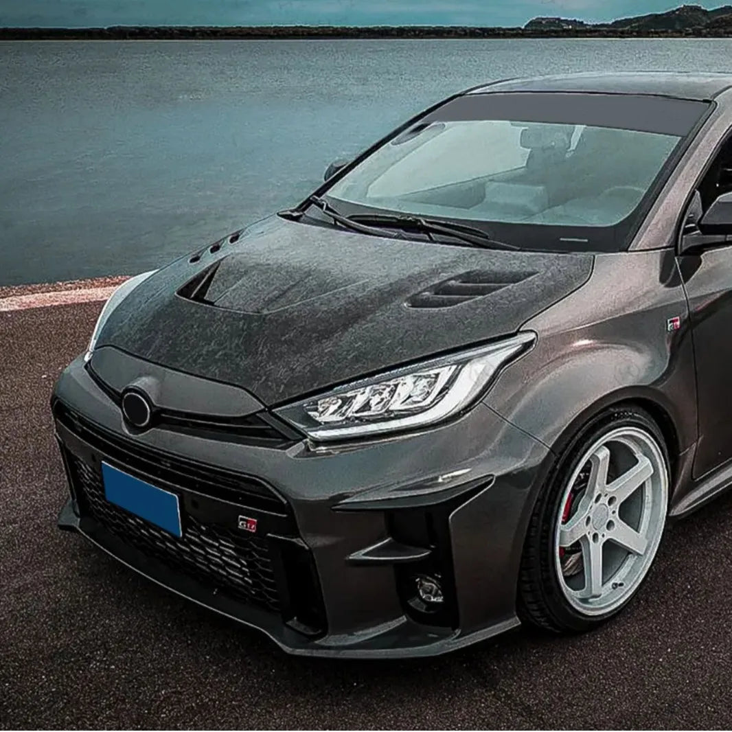 Real Carbon Fiber Front Engine Hood For Toyota GR Yaris GXPA16 Car Front Engine Hood Bonnet Air Vent Cover Bodykit FRP 2020+