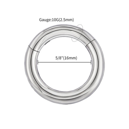 Right Grand ASTM F136 Titanium Large Gauge 6G 8G 10G Single Hinged Clicker Segment Hoop Ring Septum Nose Piercing
