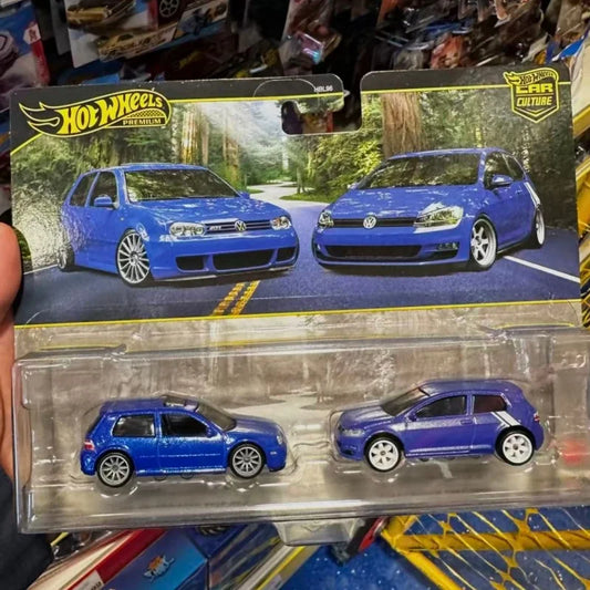 Hot Wheels Premium Car Culture Back To The Future Volkswagen Golf Ford Anglia Exclusive 2-Pack Hbl96 Toy Gift Model Car