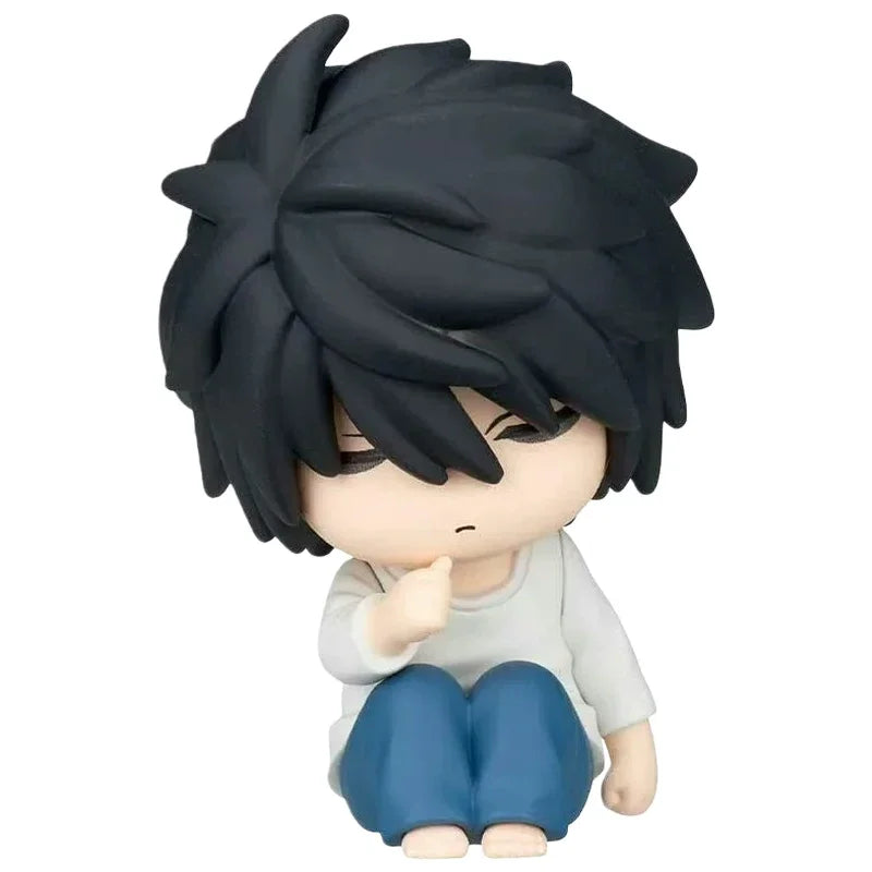 Death Note Sleeping Mini Figures 4pcs/Set L Misa Amane Light Yagami Ryuk Cute Anime Figurine Ornament Car Decor Capsule Toy Gift
