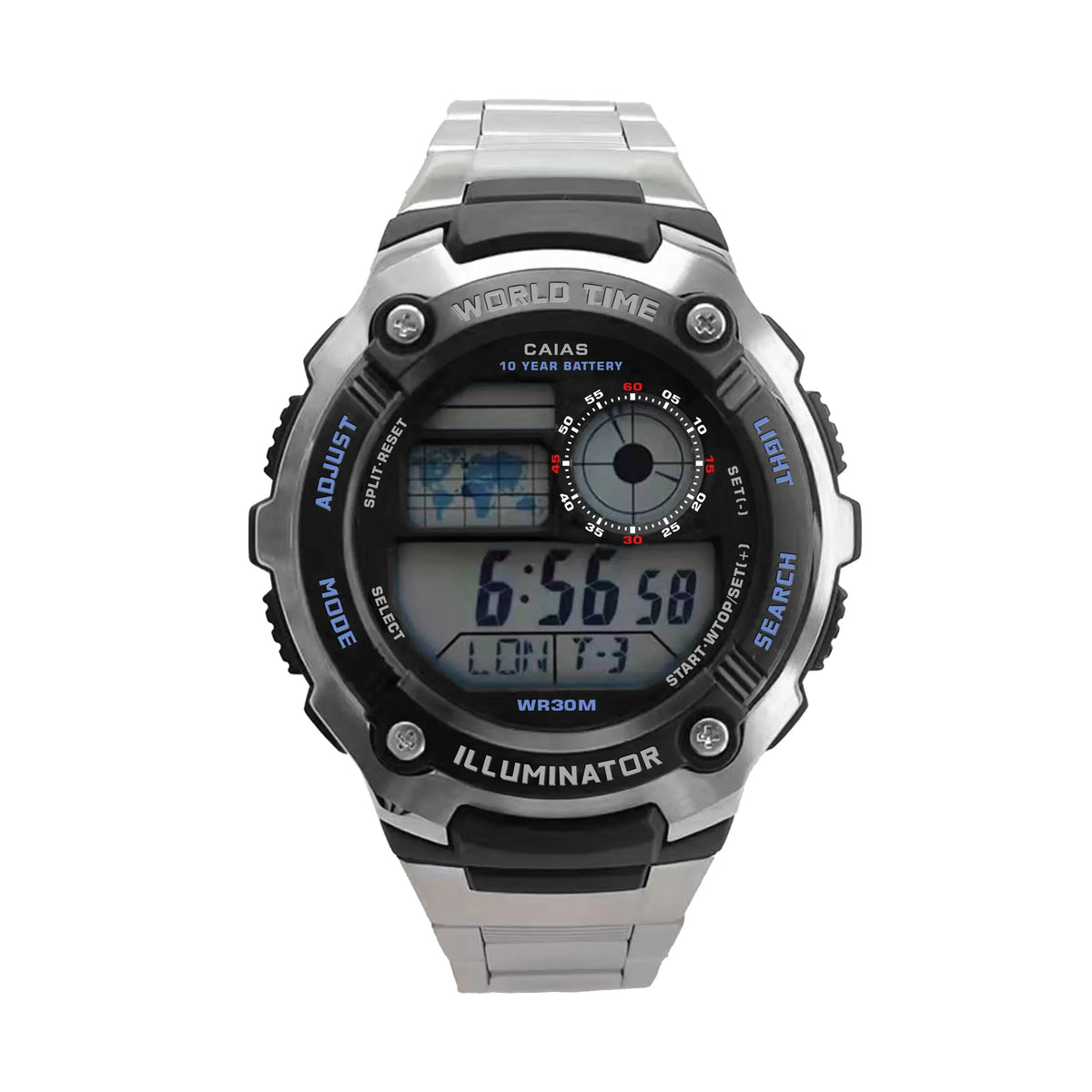 Original shock Watch unisex sports electronic watch full function LED display alloy world time oak series