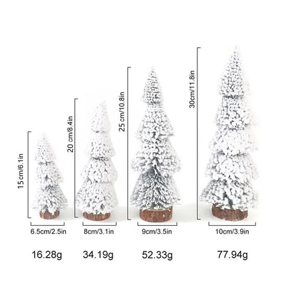 15/20/25/30CM Snow White Merry Christmas Decoration Christmas Tree Pine Ornament for Home Decor Party New Year Gift 2026 Navidad