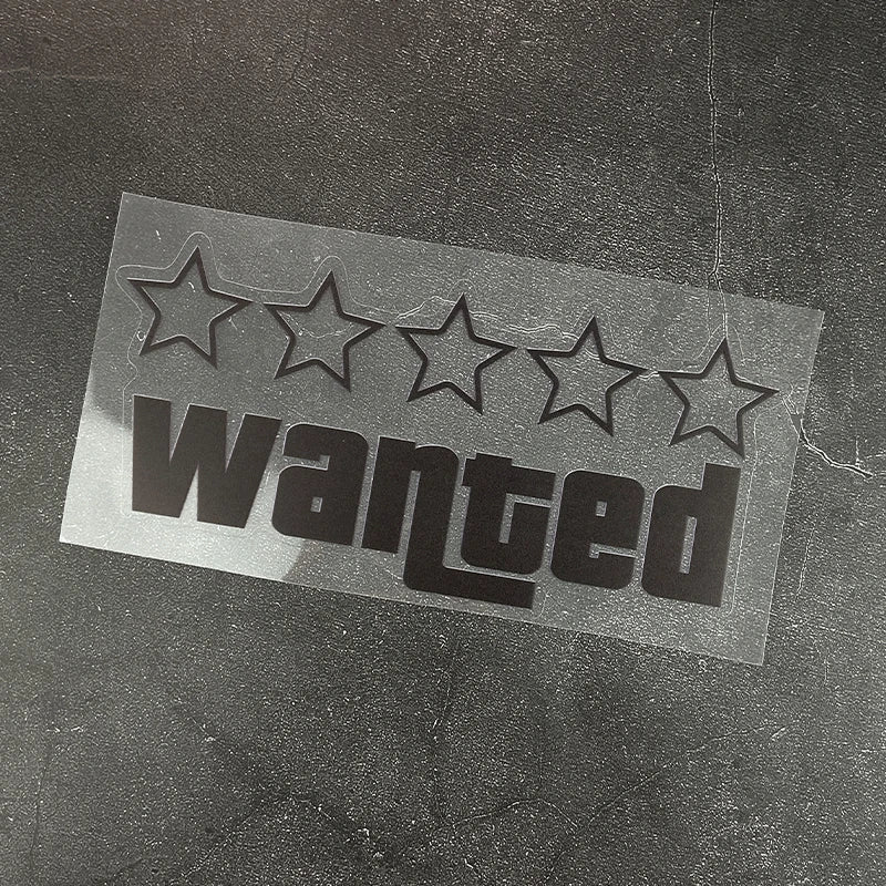 Pentagram Wanted Motorcycle Stickers Waterproof DIY Motorbike Fuel Tank Helmet Box Car Window Trunk Body Durable Vinyl Decals