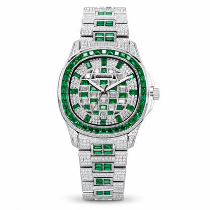 OBLVLO Men Automatic Watch 40mm Square Mechanical Wristwatch Waterproof Crystal Inlaid Dial & Strap Sapphire Mirror Luminous