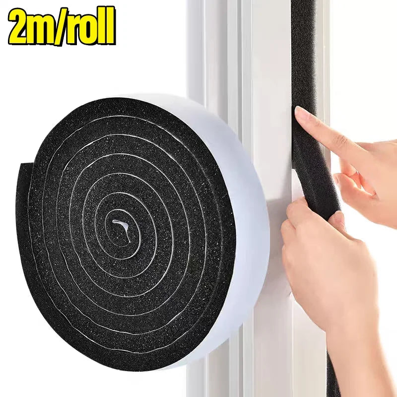 32M Self-Adhesive Foam Window Sealing Strip Weather Stripping Door Resilience Seal Tape Soundproof Windproof Insulation Strips