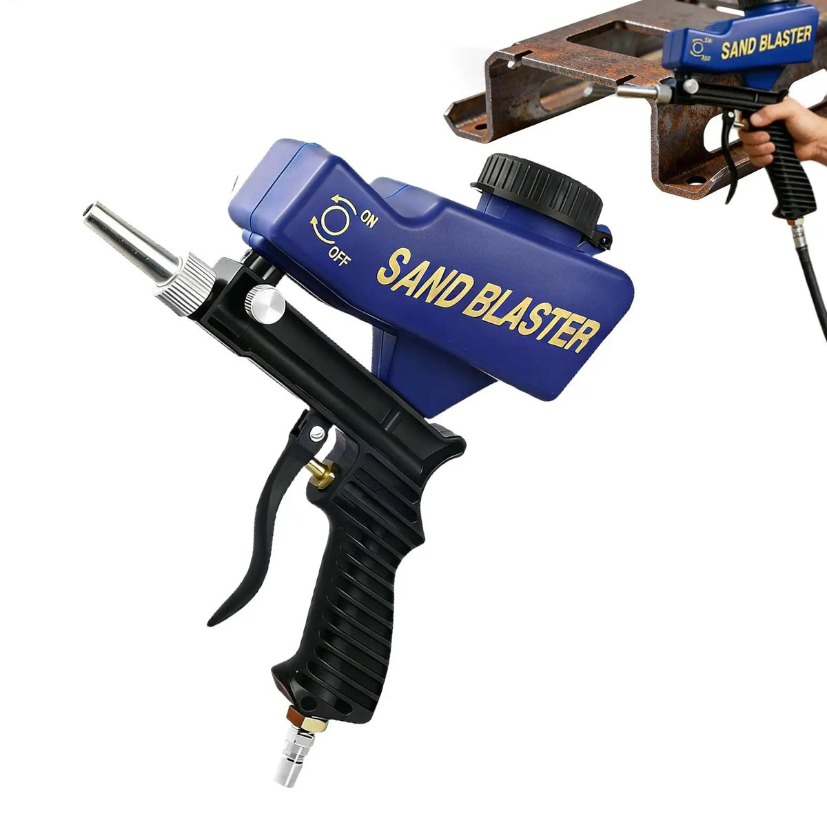Handheld Sandblasting Machine 90 Mpa Small Adjustable Sandblasting Gun Pneumatic Blasting Gun Set Small Sand Blasting Machine