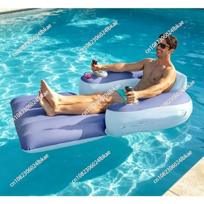 Inflatable Automatic Floating Row Built-in Propulsion Motor Rings Outdoor Swimming Pool Water Foldable Backrest Motor Lounge