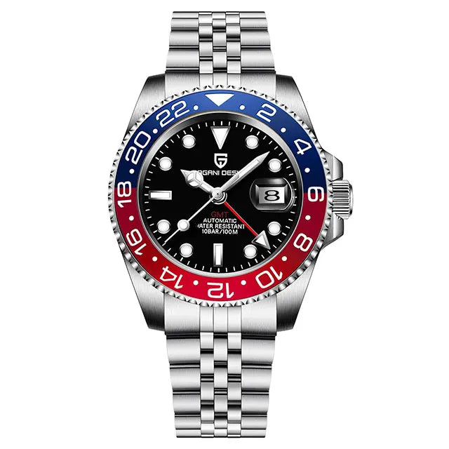 PAGANI DESIGN New GMT Men Watch Top Brand 40mm Mechanical Watch Sapphire Glass 100M Waterproof Automatic Wristwatch Reloj Hombre